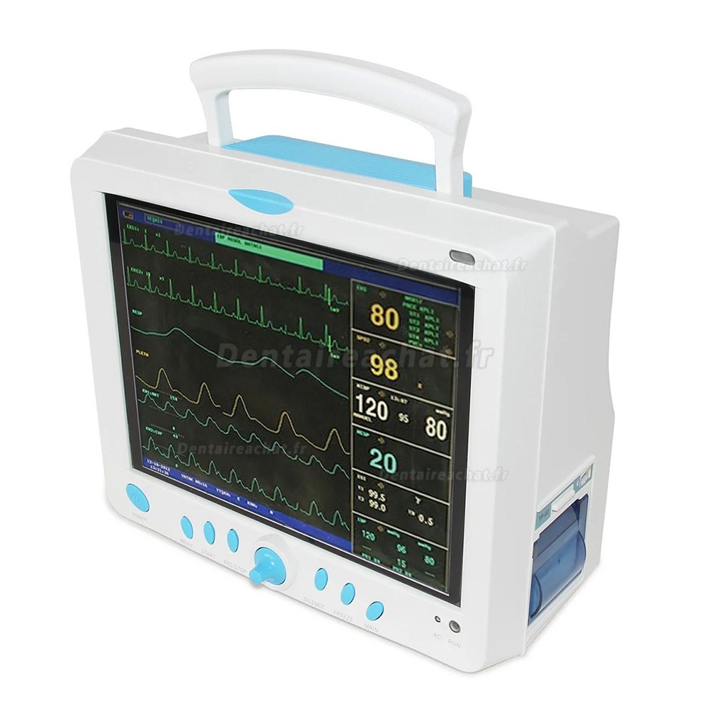 CONTEC® CMS9000 Moniteur multiparamétrique (ECG, NIBP, SPO2, Respiration, Température, fréquence de pouls)